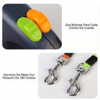 Correa Retráctil Doble para Perros – Con Linterna LED, Dispensador de Bolsas y Sistema Antienredos (3 Metros)